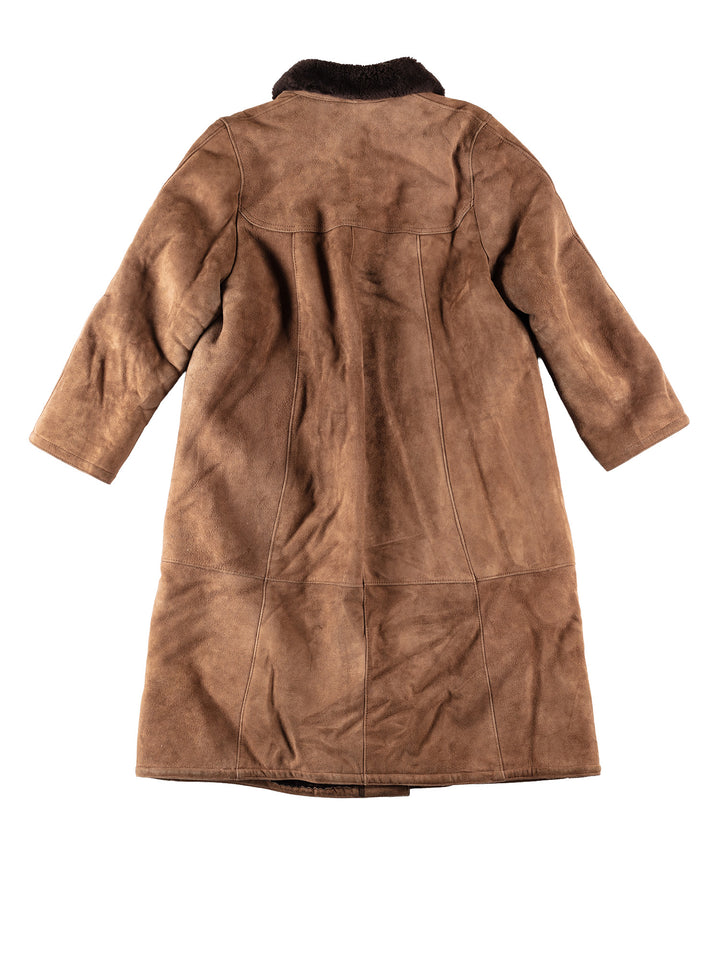 Vintage 80's Women Sheepskin Coat in BrownMN337