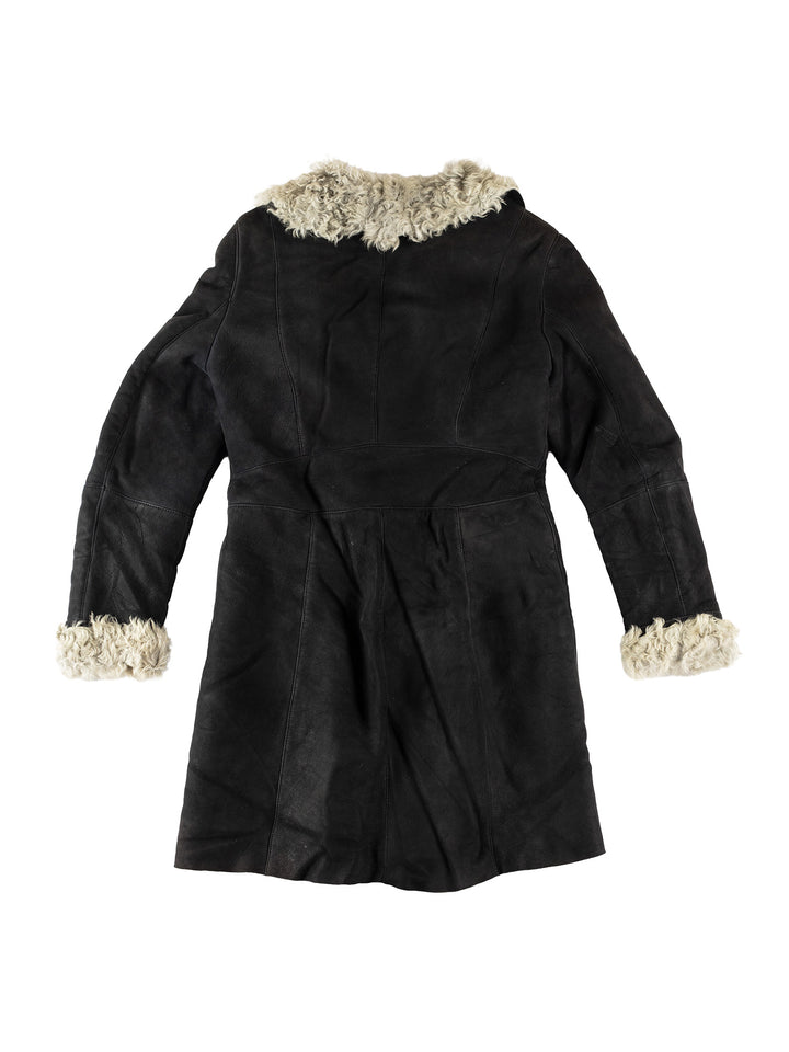 Vintage 70's Women Sheepskin Coat in BlackMN605