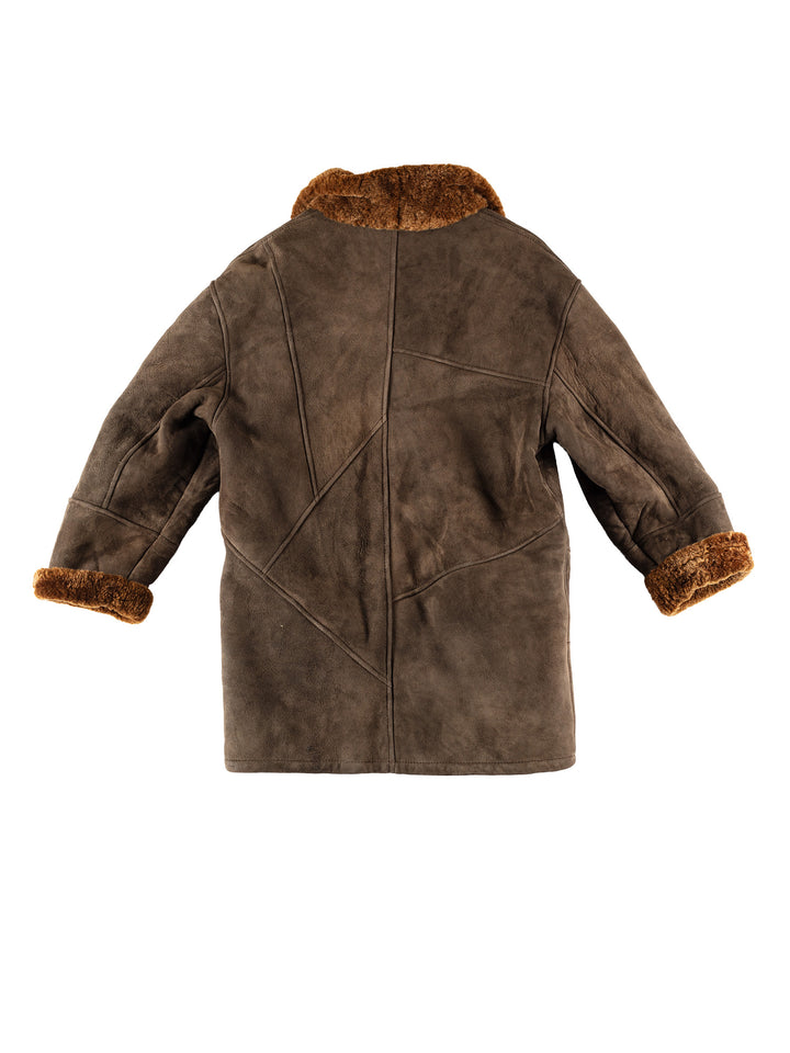 Vintage 80's Women Sheepskin Coat in BrownMN625