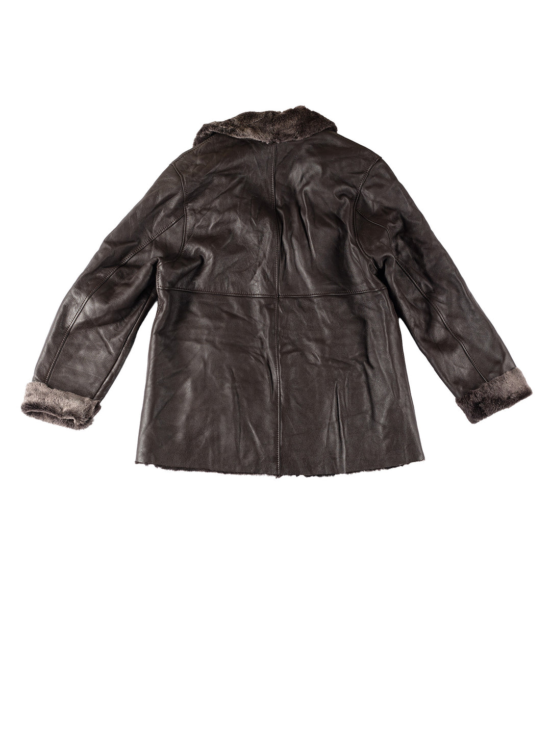 Vintage 80's Women Sheepskin Jacket in BrownMN362