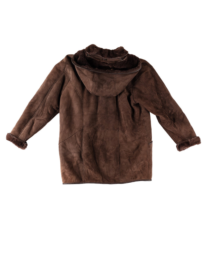 Vintage 80's Women Sheepskin Coat in BrownMN566