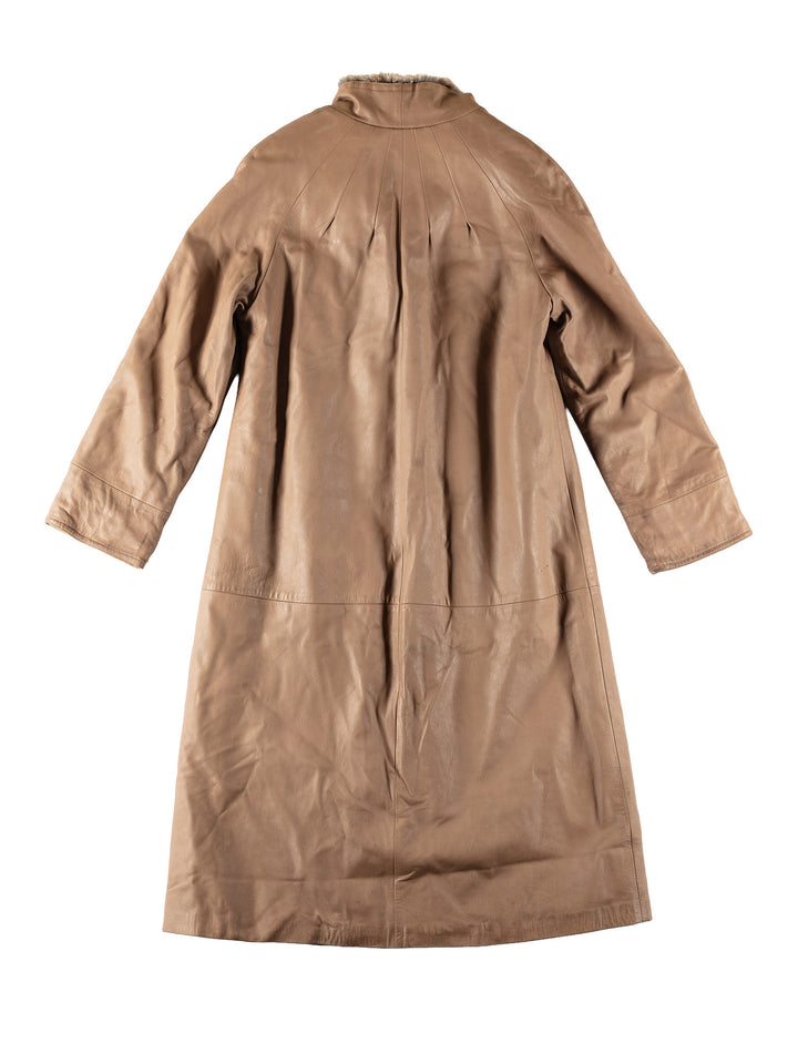 Vintage 80's Women Sheepskin Coat in BeigeMN734
