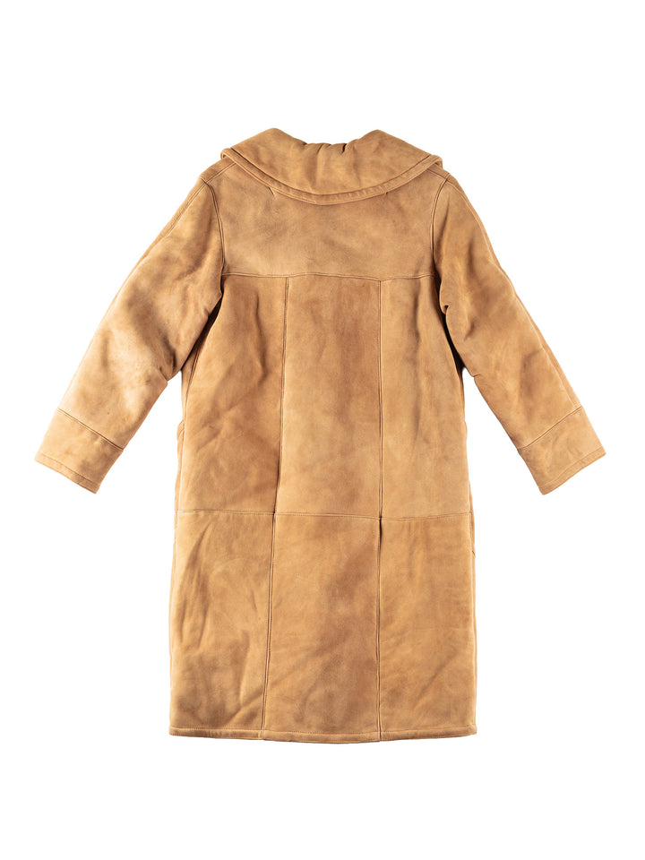 Vintage 80's Women Sheepskin Coat in BrownMN304