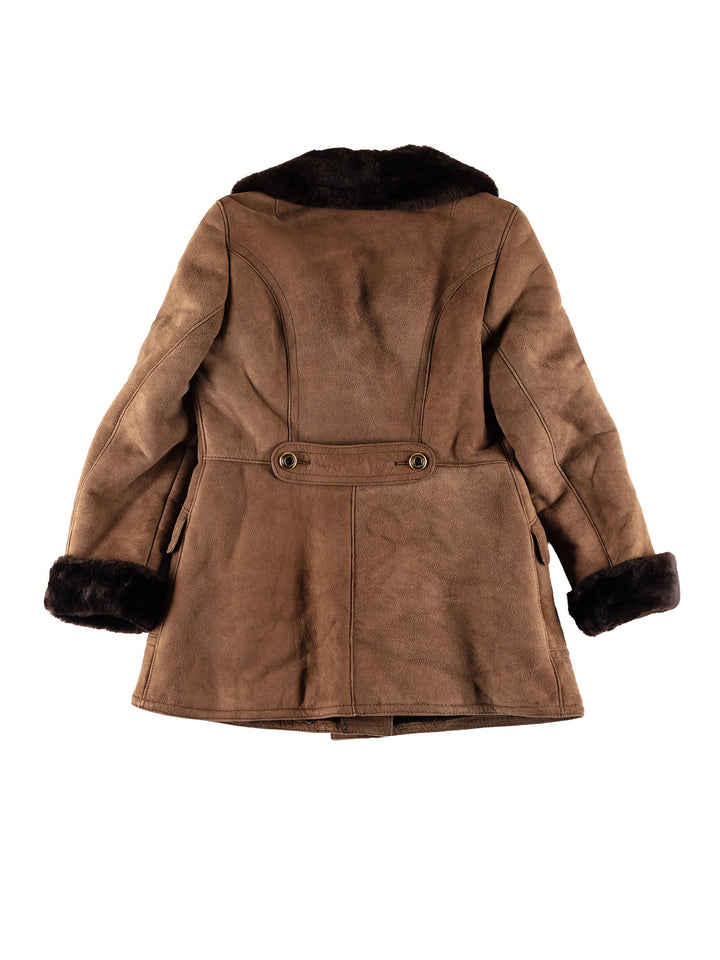 Vintage 70's Women Sheepskin Coat in BrownMN747