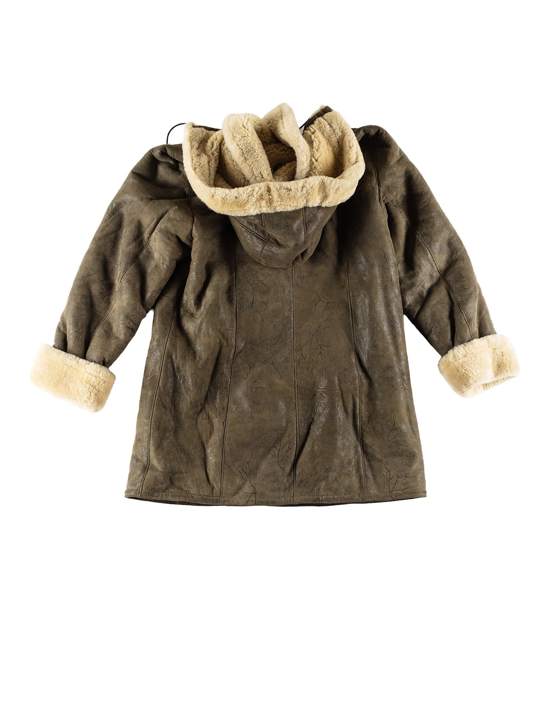 Vintage 70's Women Sheepskin Coat in GreenMN803