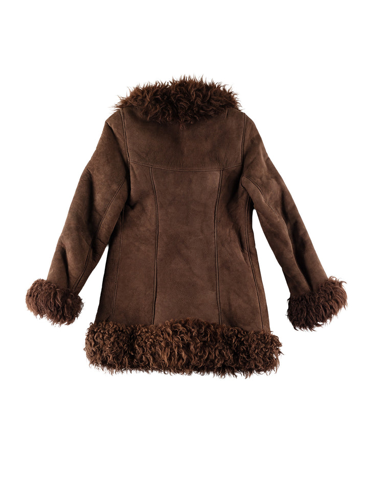 Vintage 70's Women Sheepskin Coat in BrownMN788