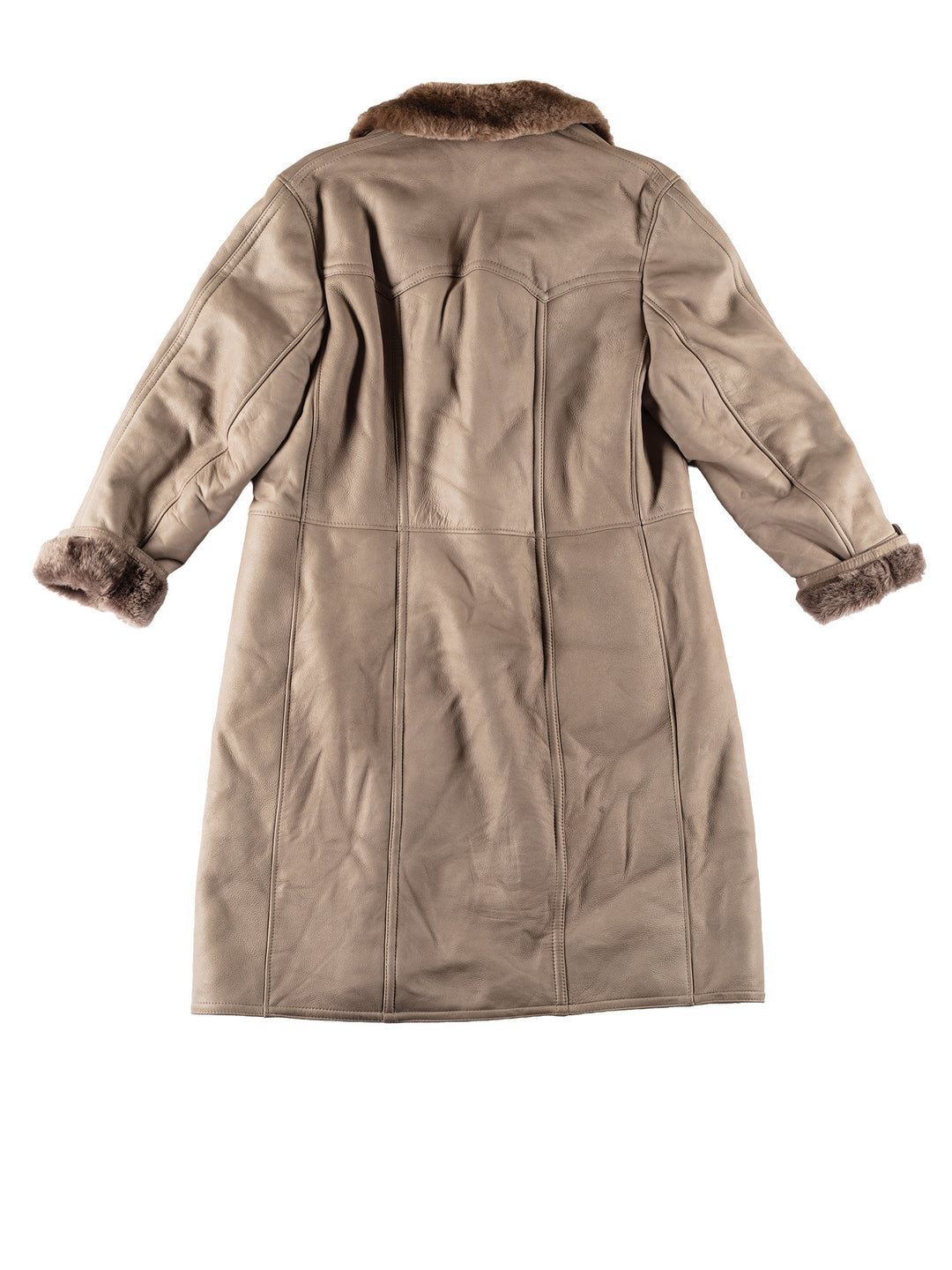 Vintage 80's Men Sheepskin Coat in GrayVN659