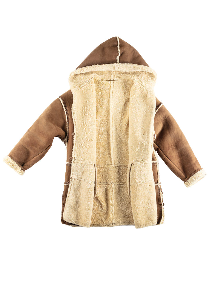 Vintage 90's Women Sheepskin Coat in Brown