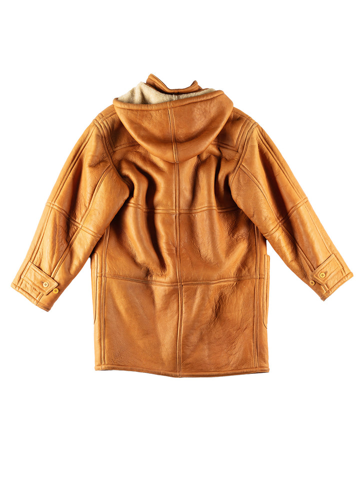 Vintage 80's Men Sheepskin Coat in BrownVN766