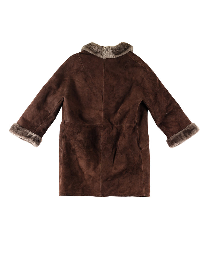 Vintage 80's Women Sheepskin Coat in BrownMN320
