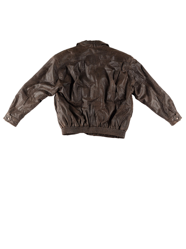 Vintage 80's Men Faux Sheepskin Jacket in BrownVN579