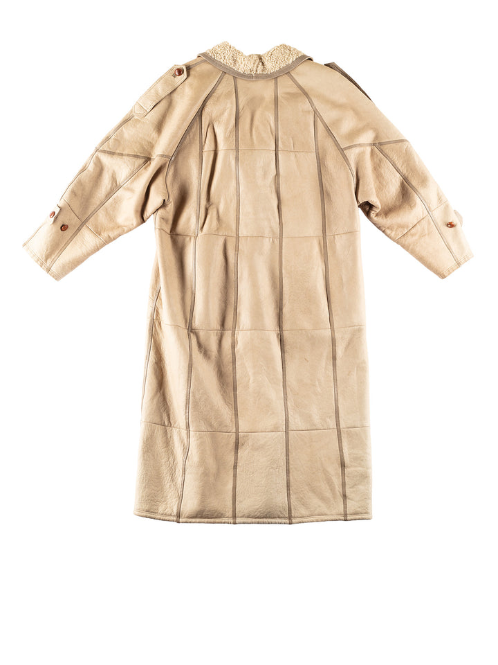 Vintage 80's Women Sheepskin Coat in BeigeMN814