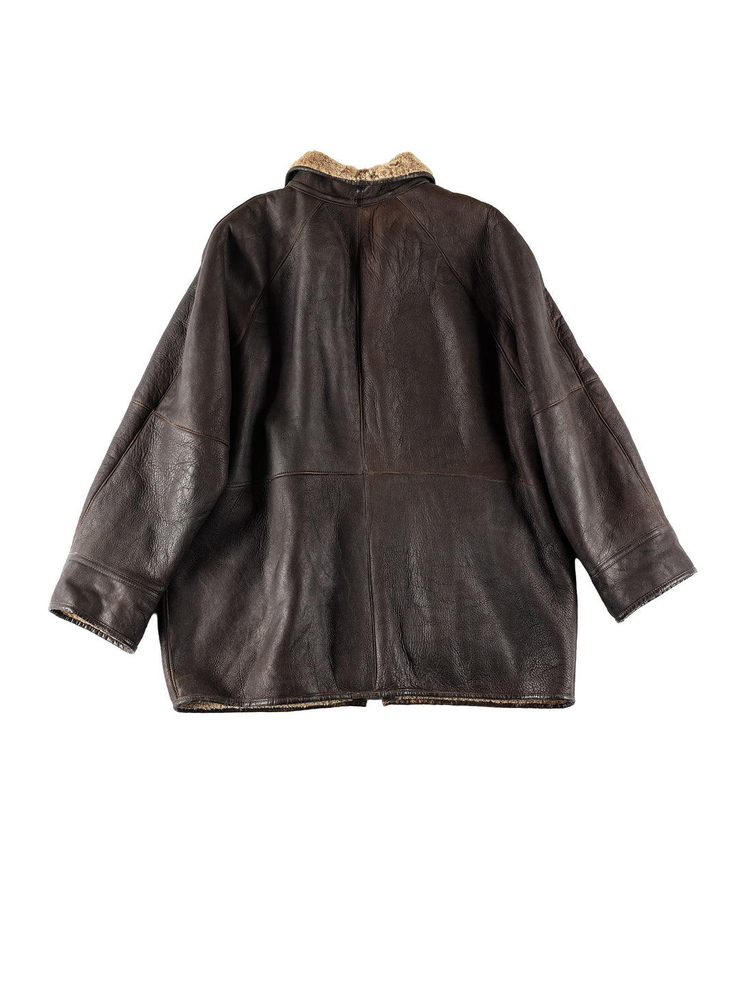 Vintage 80's Men Sheepskin Coat in BlackVN648