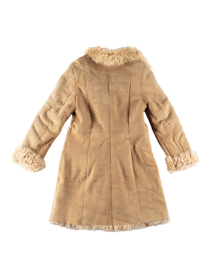Vintage 70's Women Sheepskin Coat in BeigeMN628