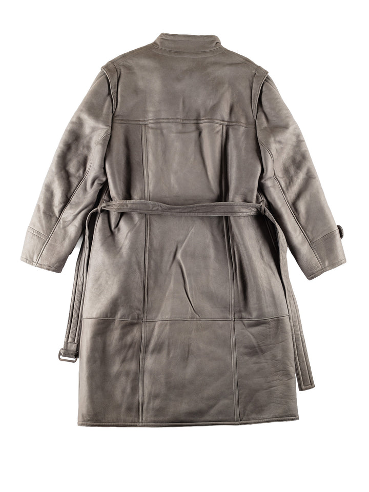 Vintage 80's Men Sheepskin Coat in GrayVN786