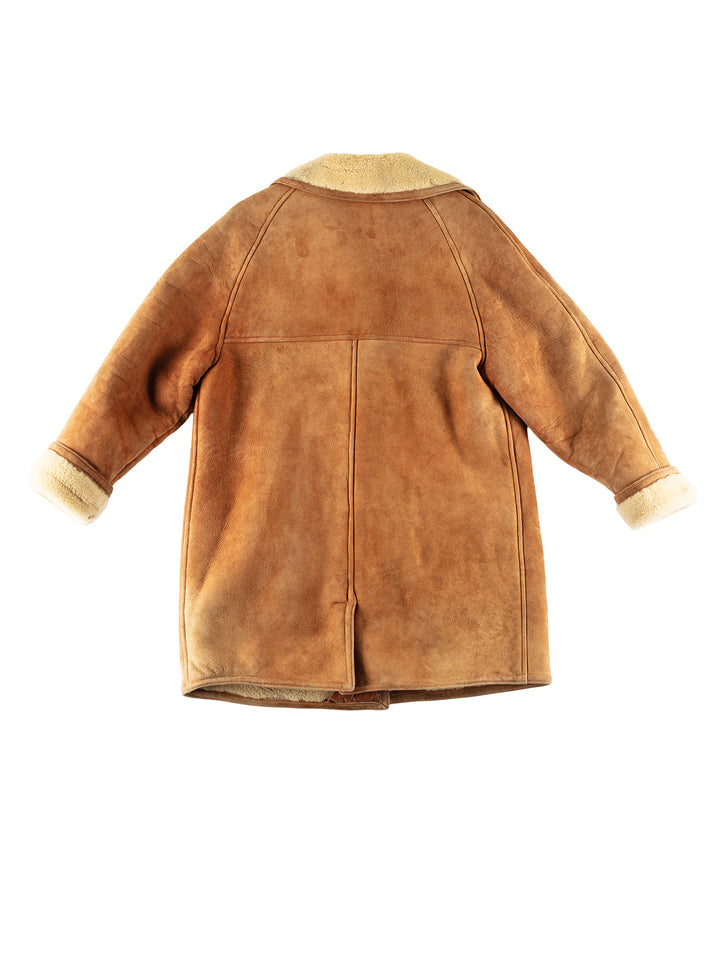 Vintage 80's Women Sheepskin Coat in BrownMN791