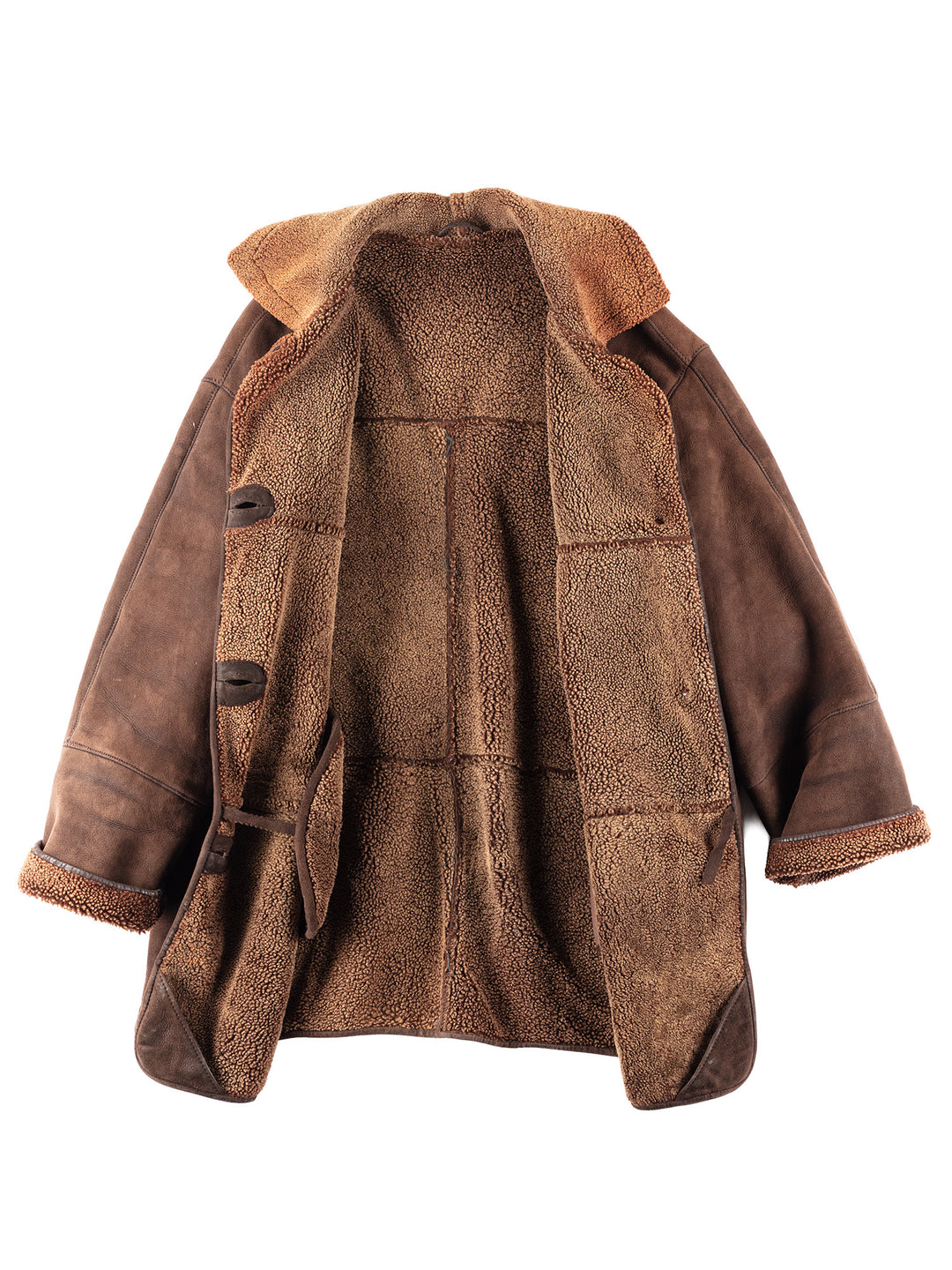 Vintage 00's Women Sheepskin Coat in Brown