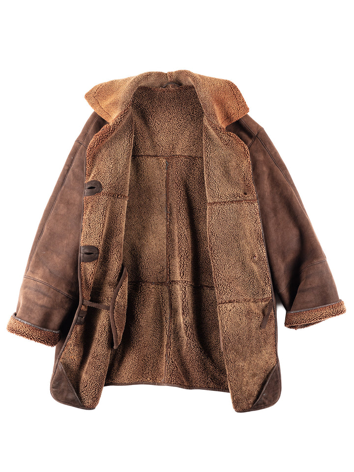 Vintage 00's Women Sheepskin Coat in Brown