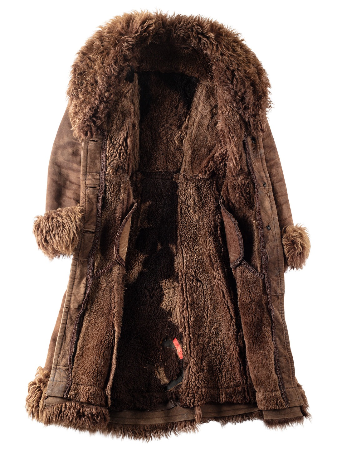 Vintage 70's Women Sheepskin Shearling Coat in Brown