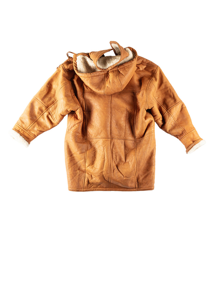Vintage 80's Men Sheepskin Coat in BrownVN331