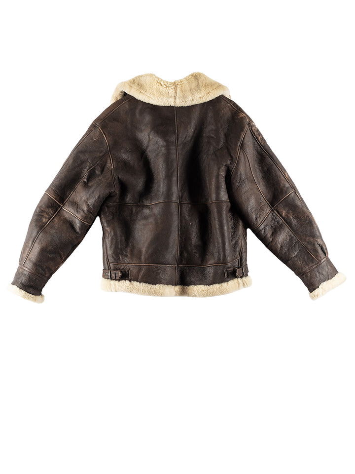 Vintage 80's Men Sheepskin Jacket in BrownVN784