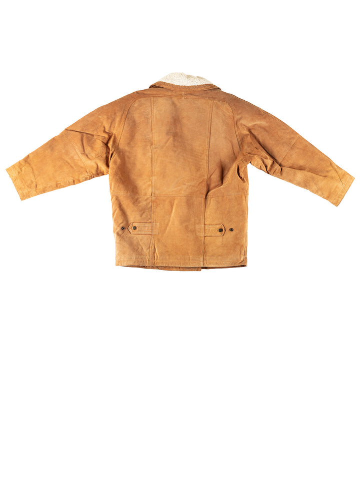 Vintage 80's Women Suede Coat in BrownMN369