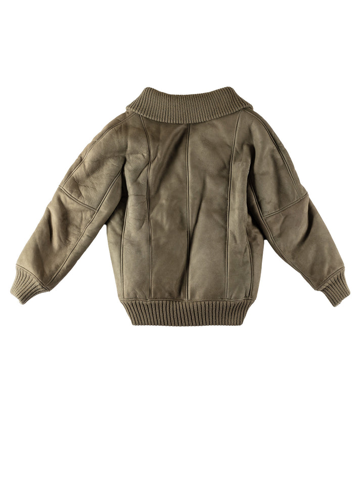 Vintage 80's Men Sheepskin Jacket in GreenVN540