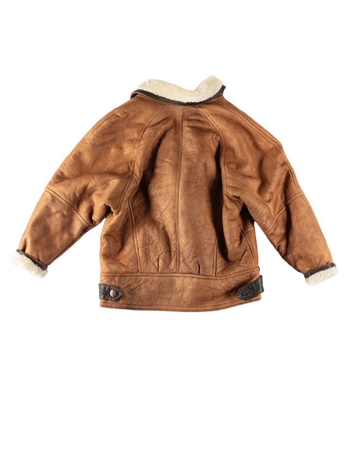 Vintage 80's Women Sheepskin Coat in BrownMN589