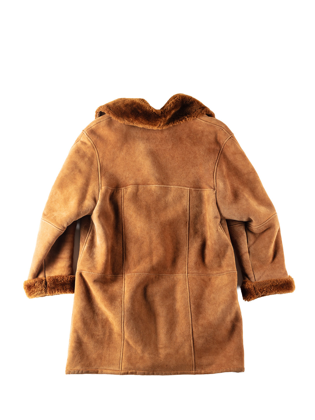 Vintage 80's Women Sheepskin Shearling Coat in Brown