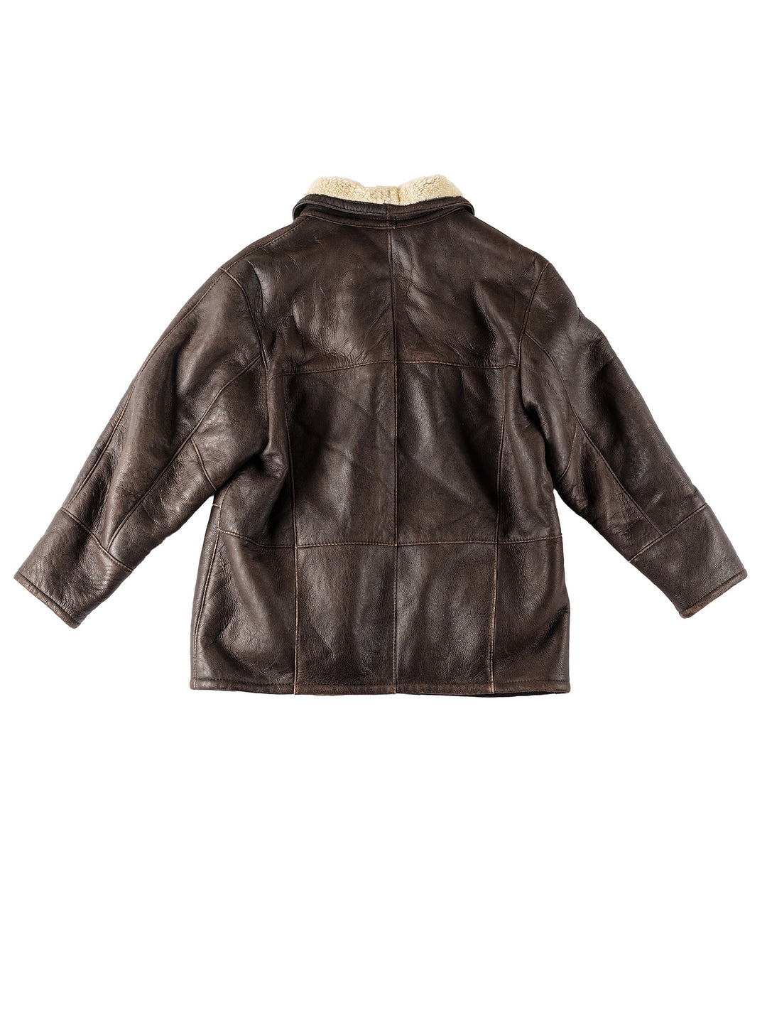 Vintage 90's Women Sheepskin Shearling Coat in BrownMN536