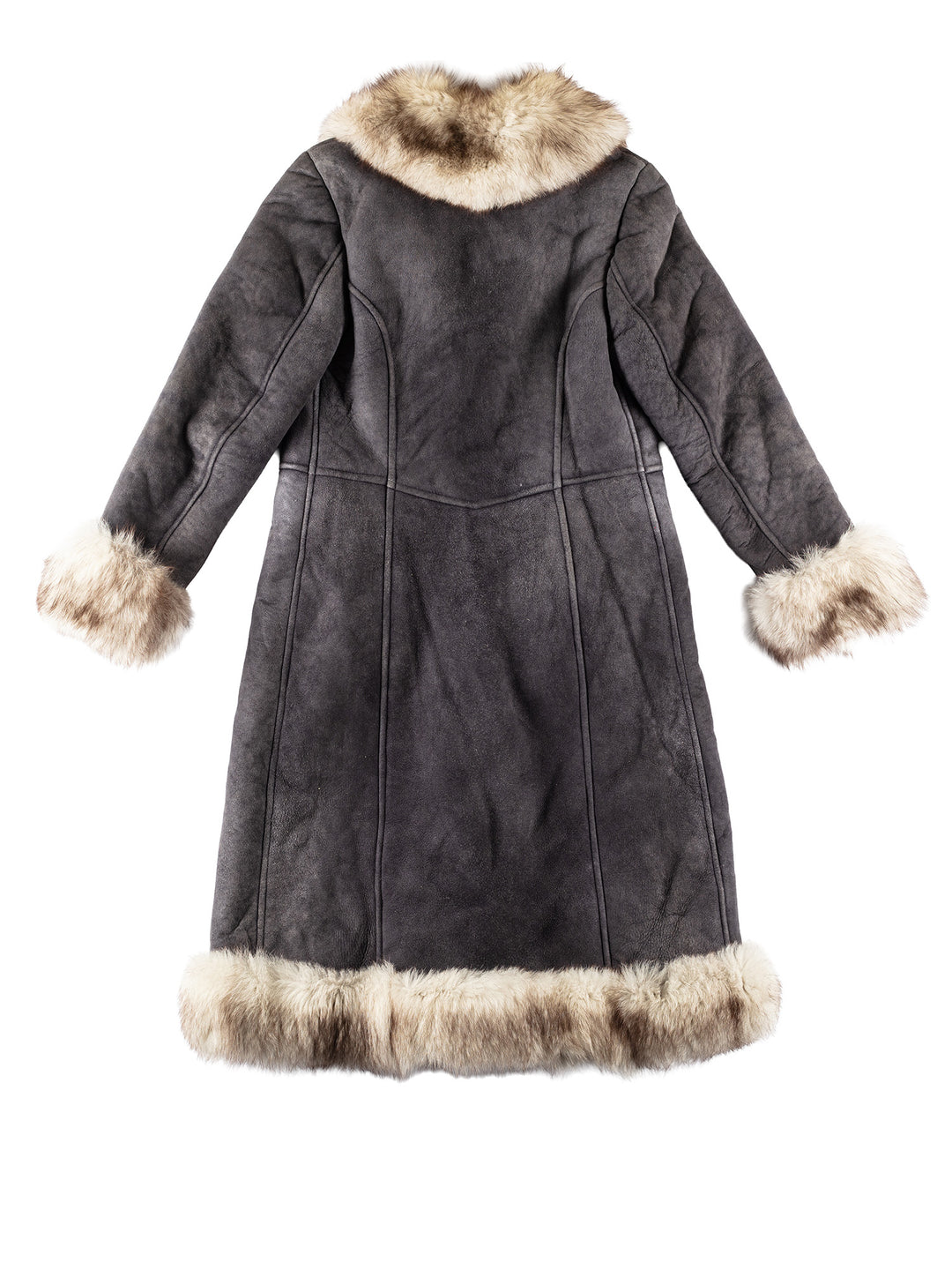 Vintage 70's Women Sheepskin Coat in GrayMN339