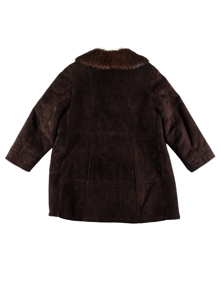 Vintage 80's Women Sheepskin Coat in BrownMN492