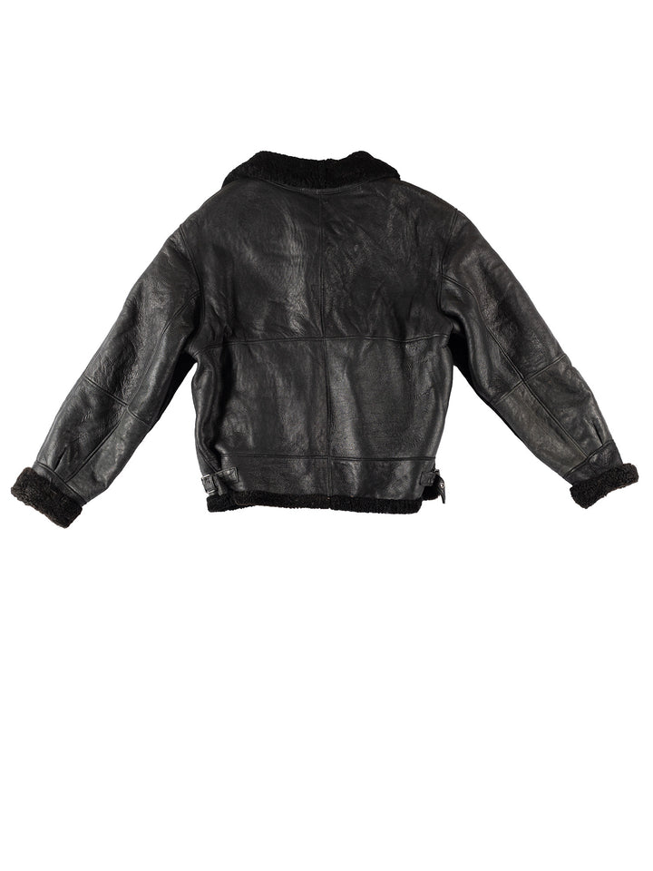 Vintage 90's Men Sheepskin Jacket in BlackVN275