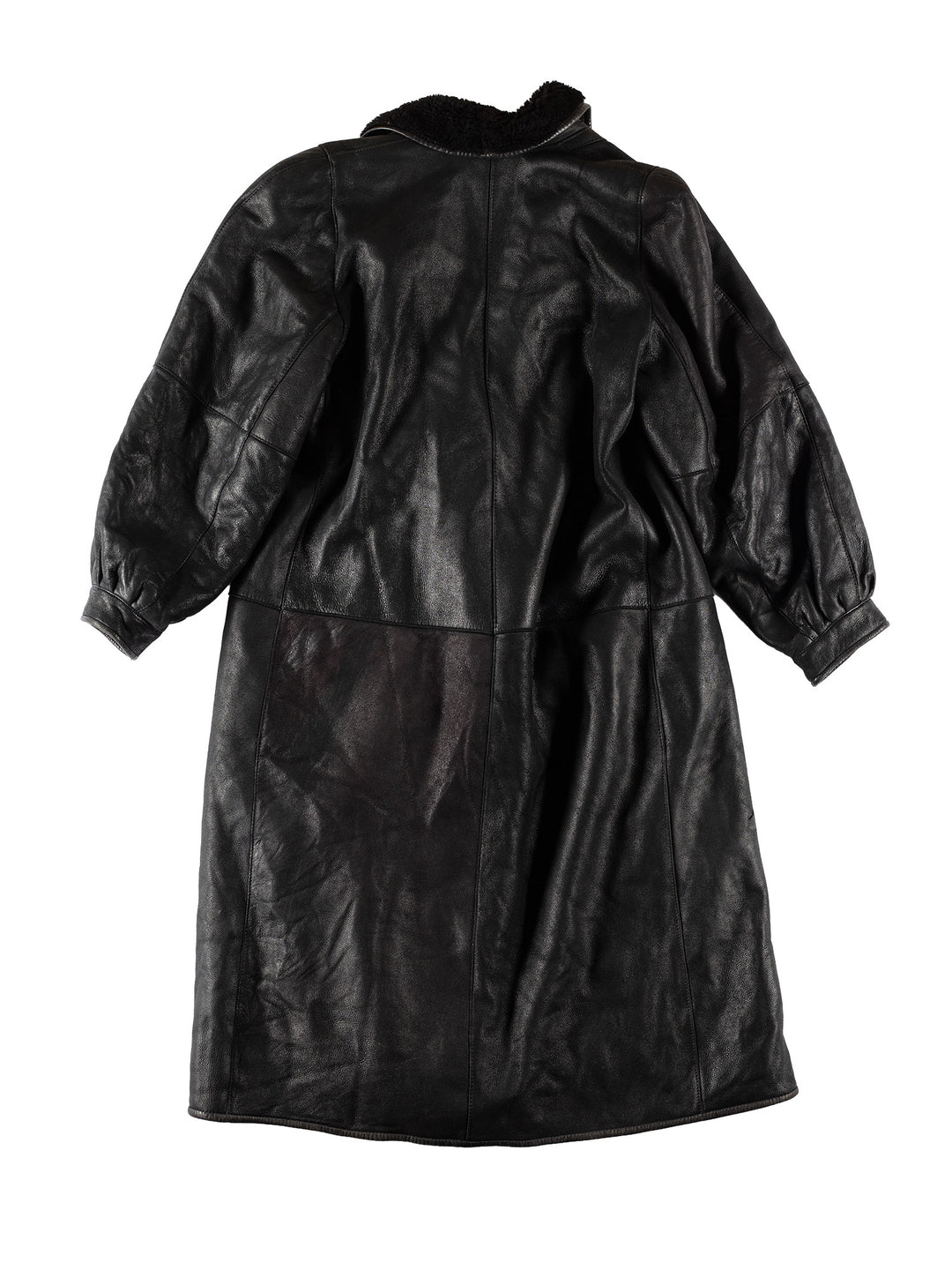 Vintage 80's Women Sheepskin Coat in BlackMN738