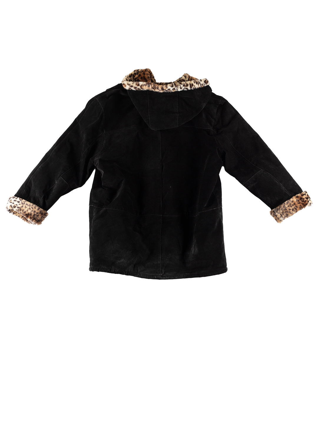 Vintage 80's Women Faux Sheepskin Coat in BlackMN457