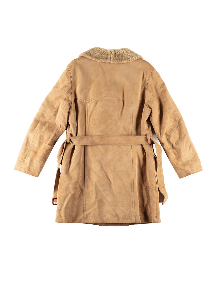 Vintage 70's Men Faux Sheepskin Coat in BeigeVN562