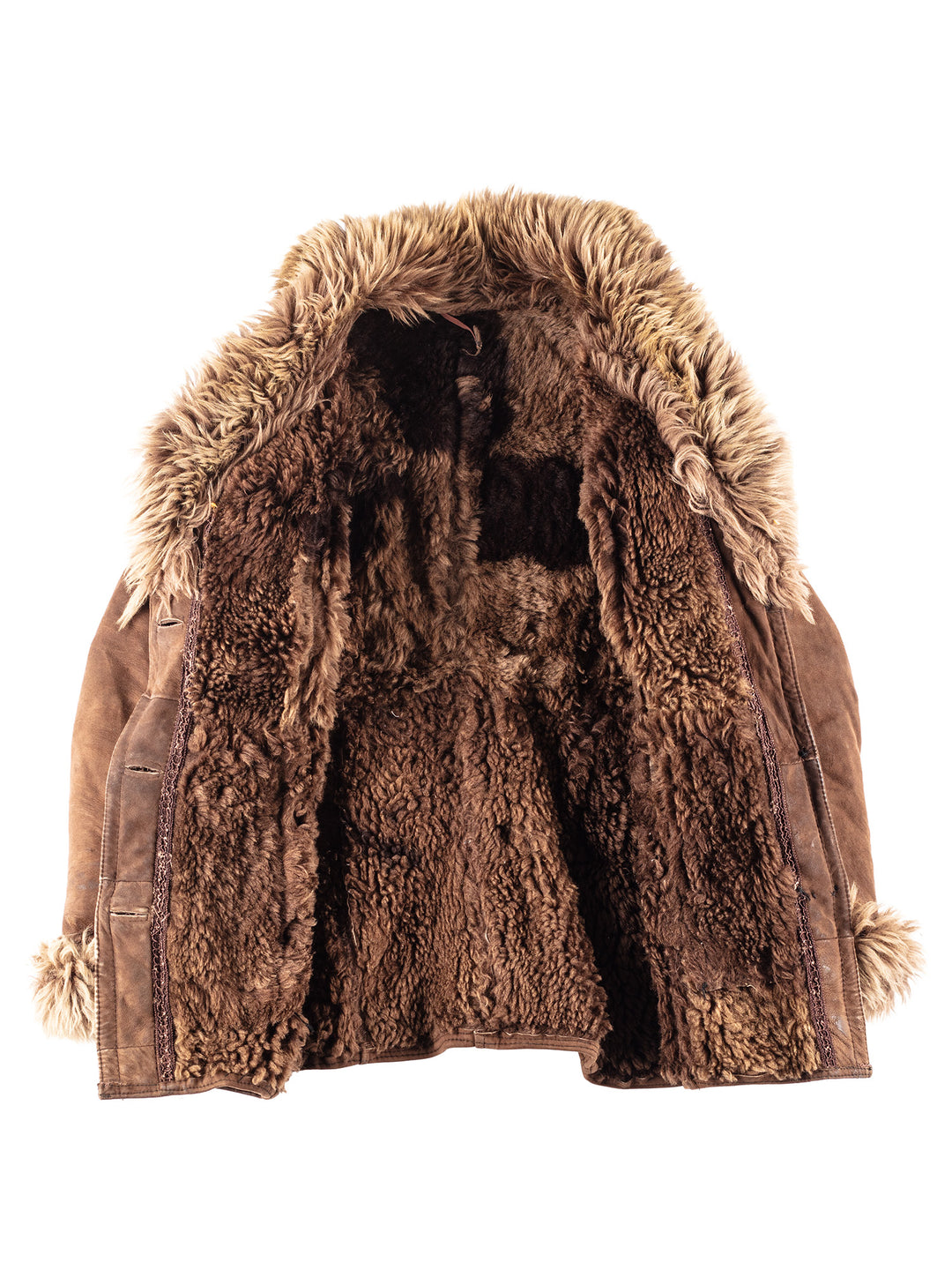 Vintage 70's Women Sheepskin Coat in Brown