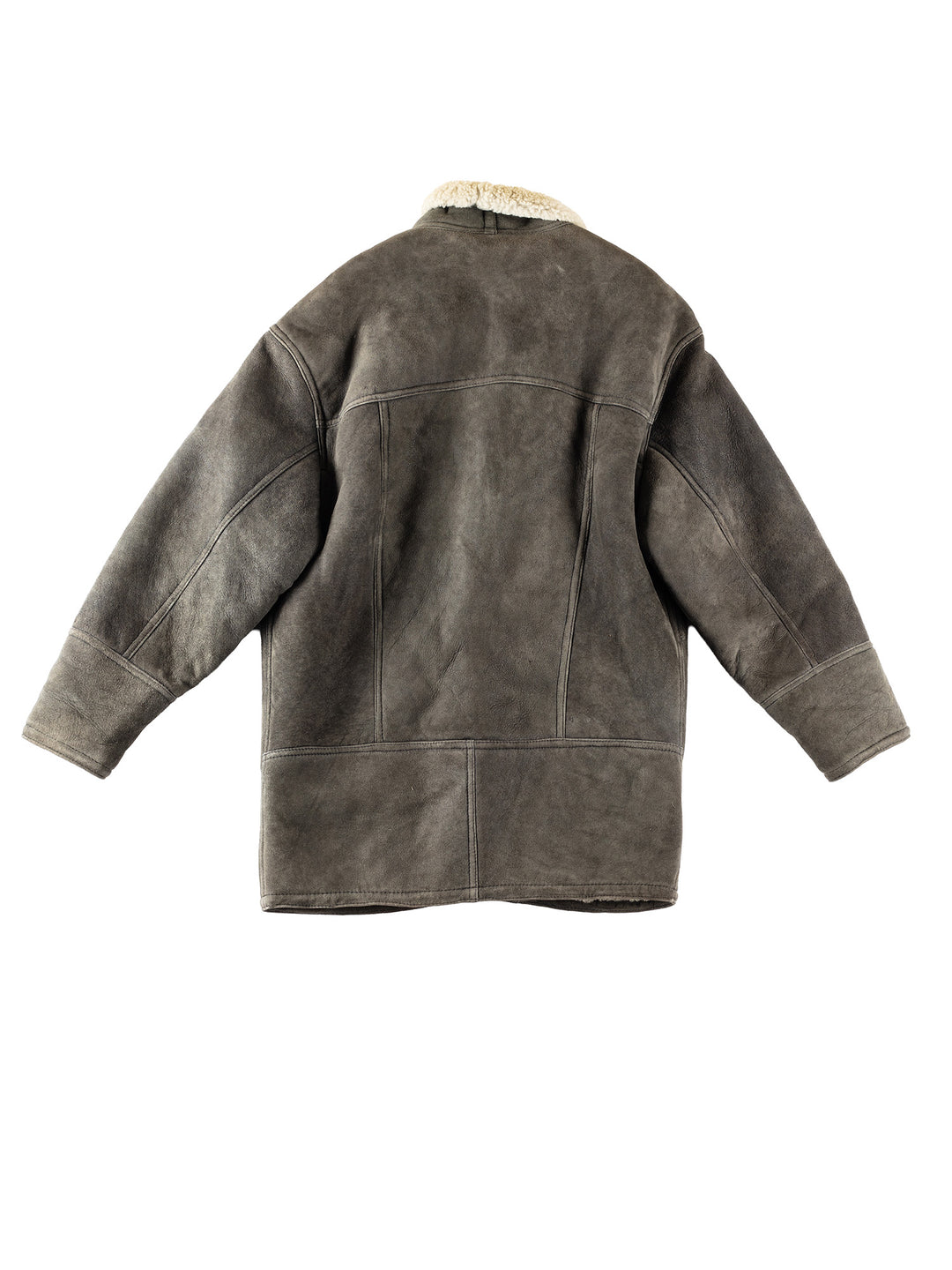 Vintage 80's Men Sheepskin Coat in GrayVN316