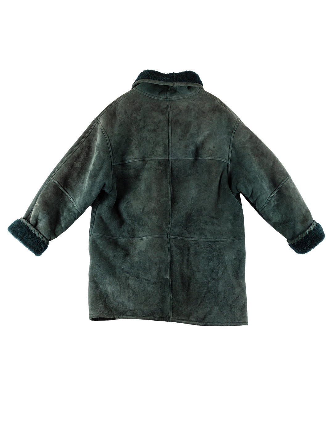 Vintage 80's Women Sheepskin Coat in GreenMN742