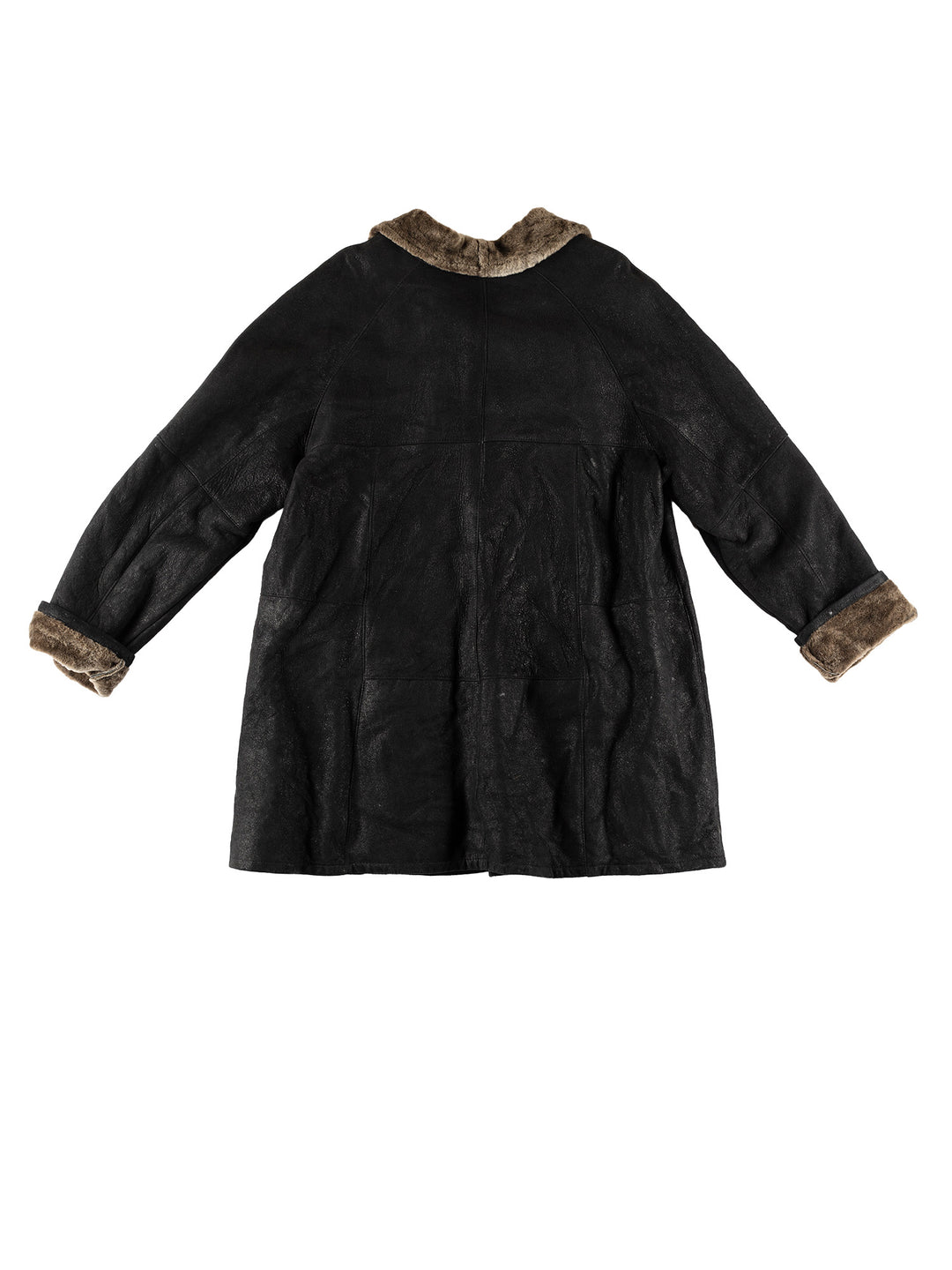 Vintage 80's Women Sheepskin Coat in BlackMN619