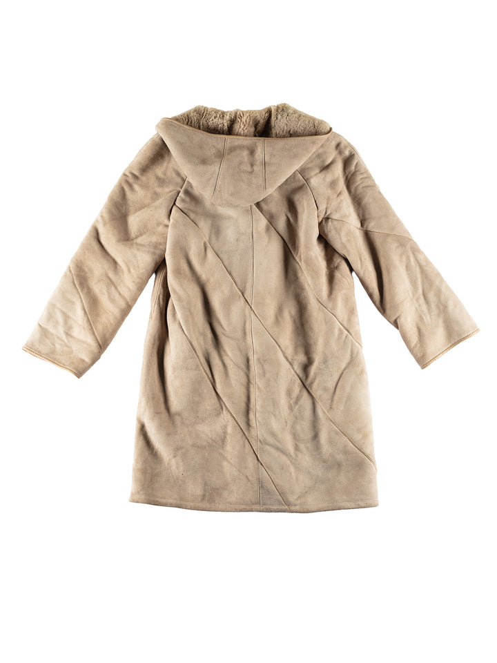 Vintage 80's Women Sheepskin Coat in BeigeMN485