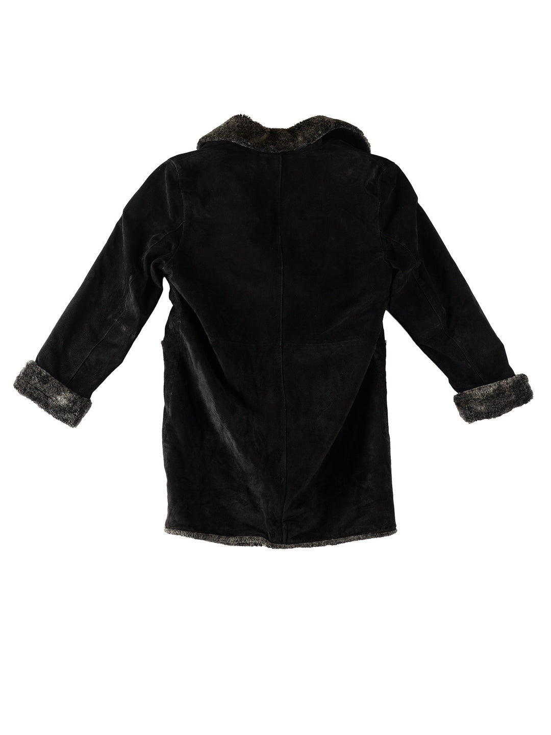 Vintage 80's Women Faux Sheepskin Coat in BlackMN350