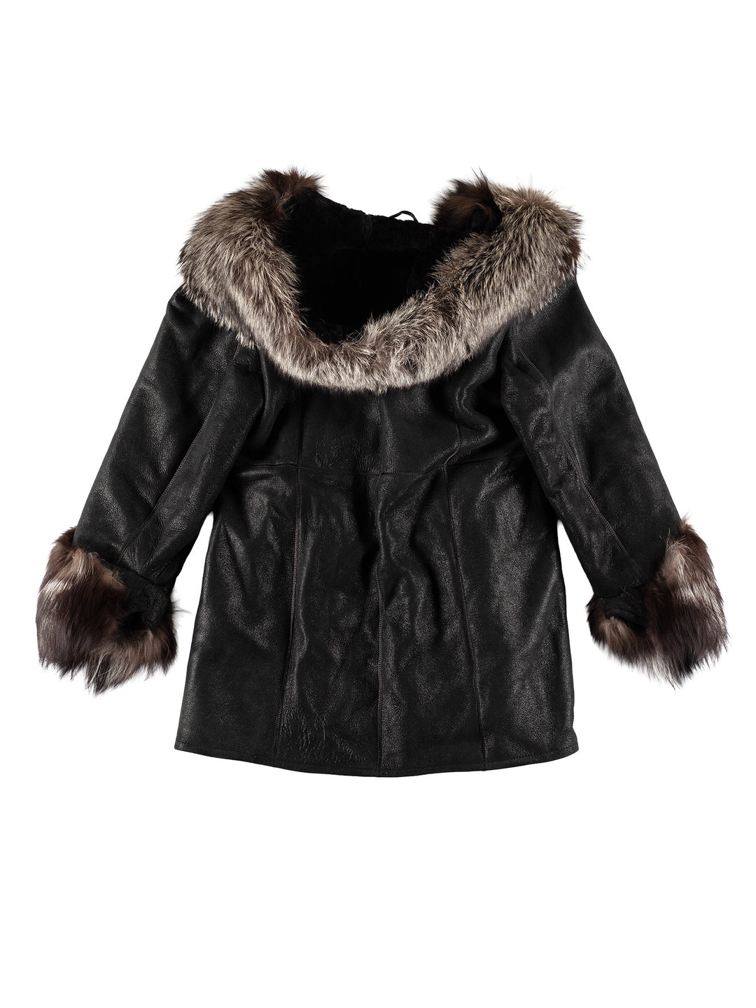 Vintage 70's Women Sheepskin Coat in BlackMN491