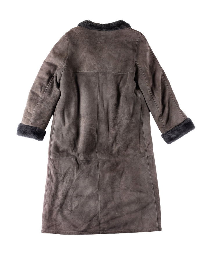 Vintage 70's Women Sheepskin Coat in GrayMN547