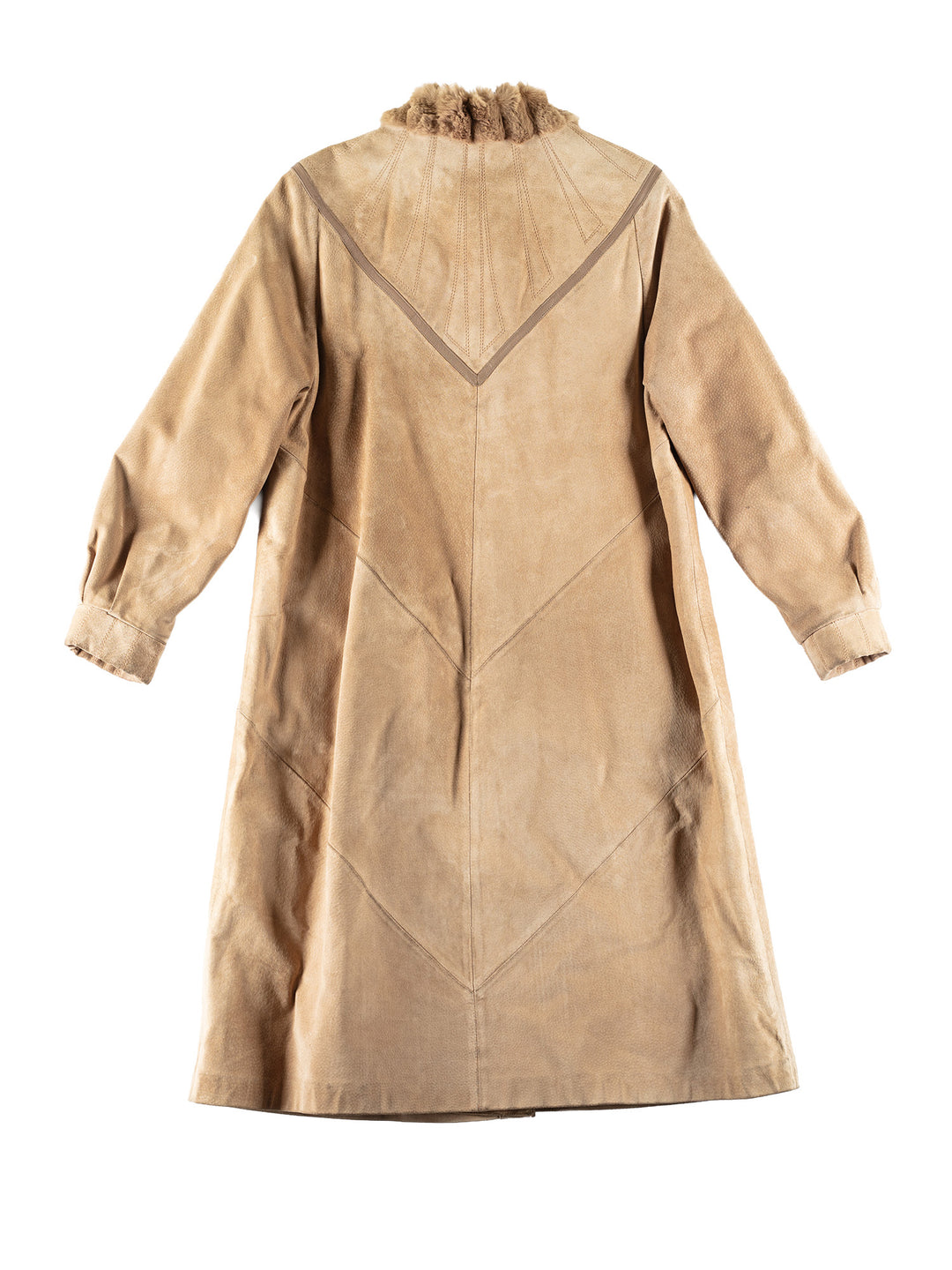 Vintage 70's Women Suede Coat in BeigeMN813