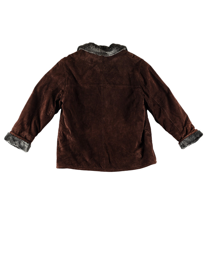 Vintage 80's Women Sheepskin Coat in BrownMN754