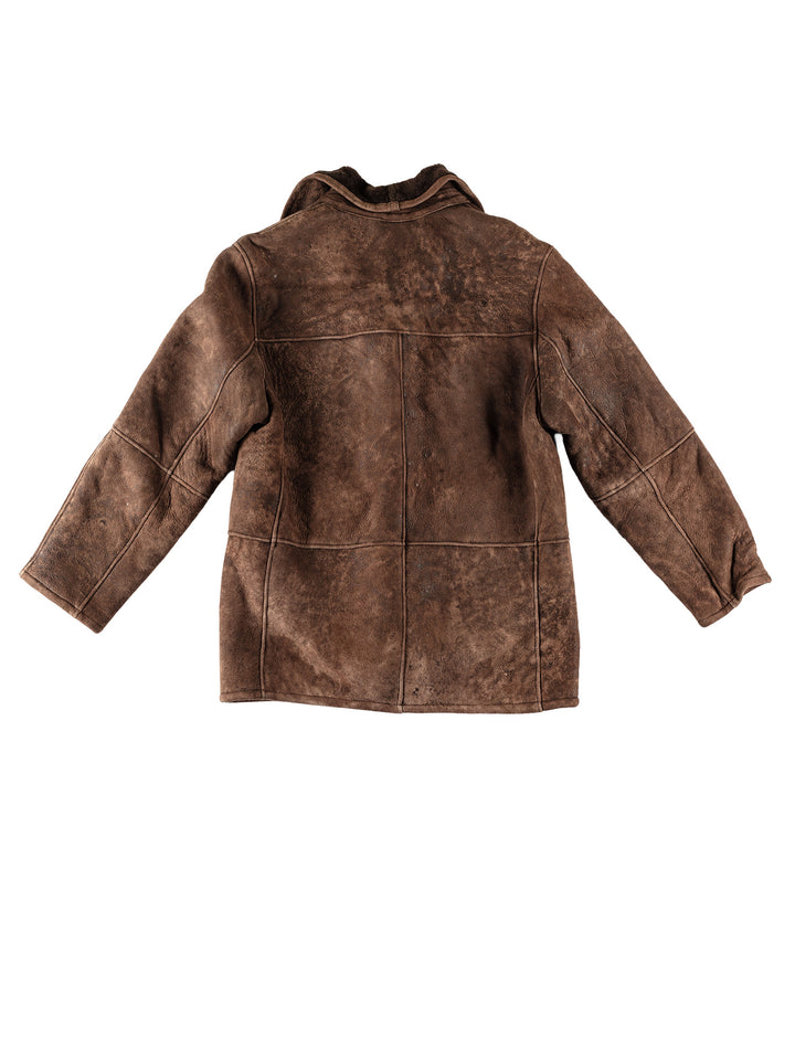Vintage 80's Men Sheepskin Coat in BrownVN688