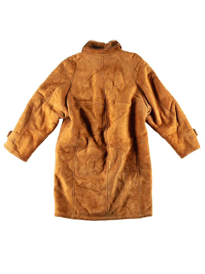 Vintage 80's Men Sheepskin Coat in BrownVN762