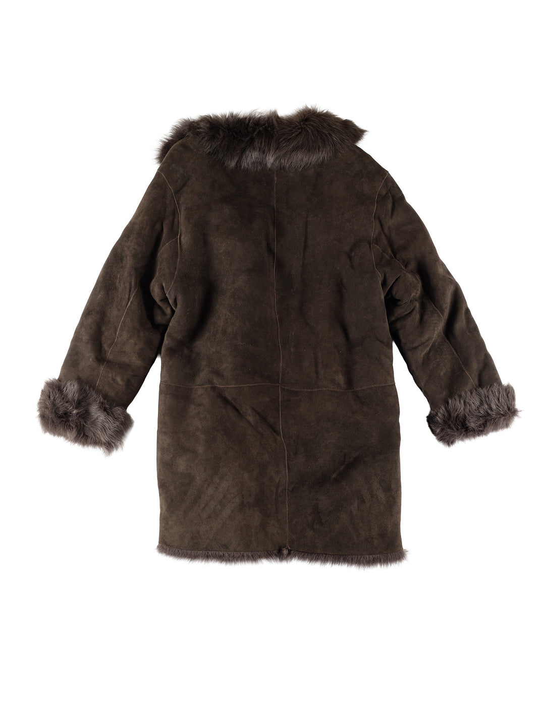 Vintage 70's Women Sheepskin Coat in GrayMN771
