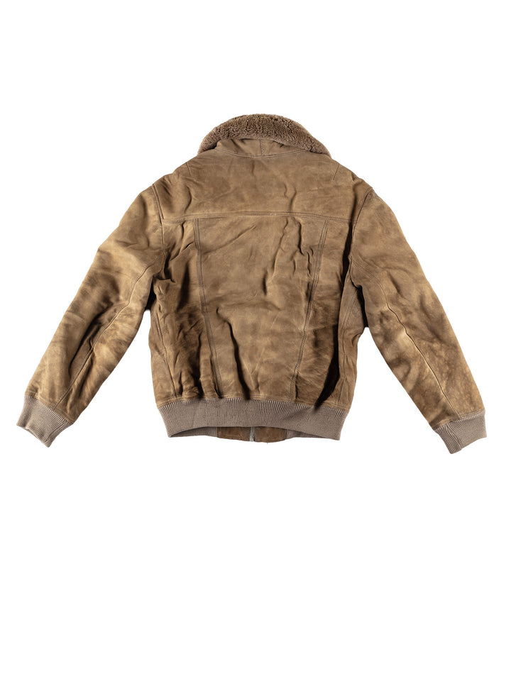 Vintage 80's Men Sheepskin Jacket in BrownVN574